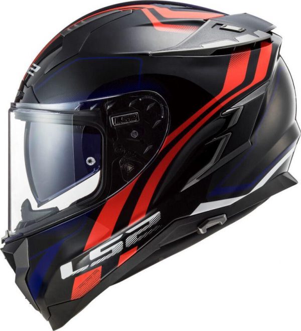 LS2 Helmet Challenger Propeller Gloss Black Red Blue Helmet - FF327