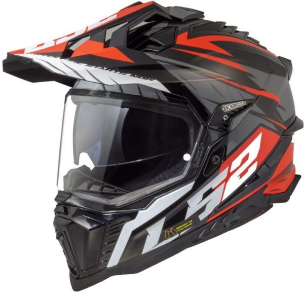 LS2 Helmets Explorer Spire Black Titanium Red-06 - MX701