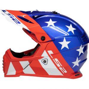 LS2 Helmets Fast Evo Stripes Red White Blue - Mx437
