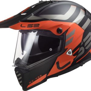 LS2 Helmets Pioneer Evo Adventurer Matt Black Orange - MX436