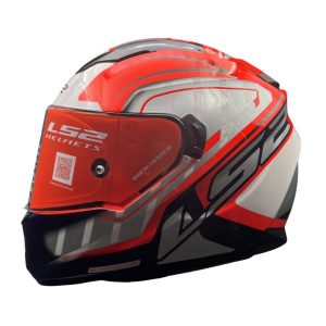 LS2 Helmets Stream Evo Letails Gray Red D-ring - Ff320