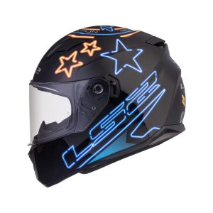 LS2 Helmets Stream Evo Neon Matt Black Blue Fluo Orange - Ff320