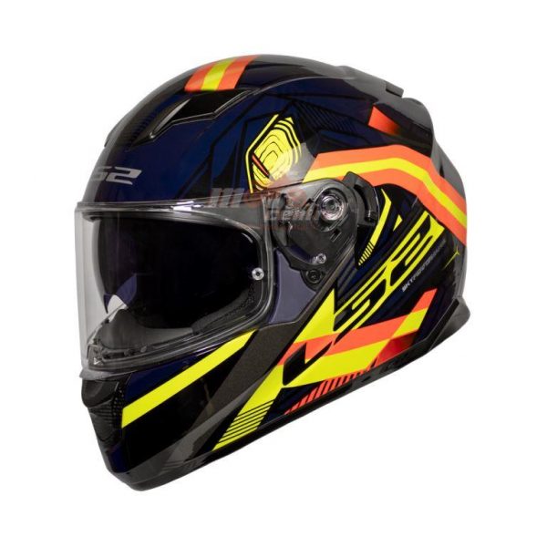 LS2 Helmets Stream Evo Reflex Navy Blue Hi-viz Orange - Ff320