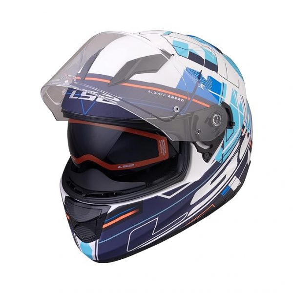 LS2 Helmets Stream Evo Scape Matt White Blue - Ff320