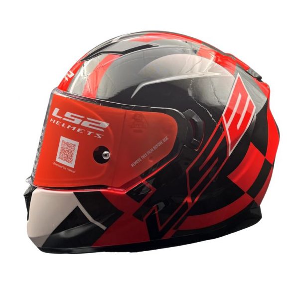 LS2 Helmets Stream Evo Target Black 7c Red D-ring - Ff320