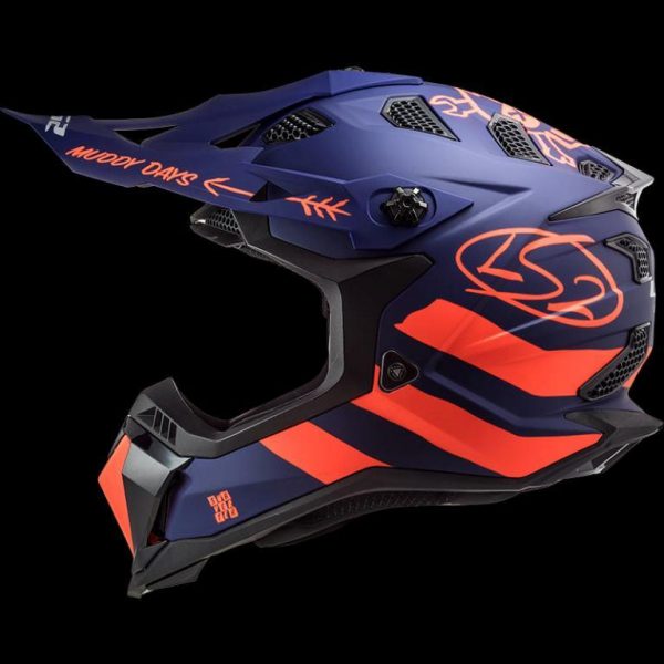 LS2 Helmets Subverter Evo Cargo Gloss Blue Fluo Orange - Mx700