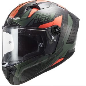LS2 Helmets Thunder C Chase Gloss Green Orange - FF805