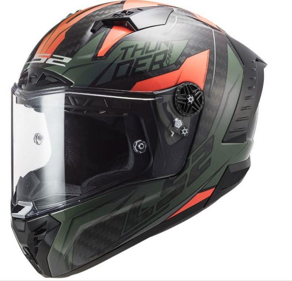 LS2 Helmets Thunder C Chase Gloss Green Orange - FF805