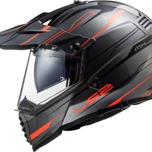 LS2 MX436 Pioneer Evo Knight Titanium Fluo Orange Matt Helmet