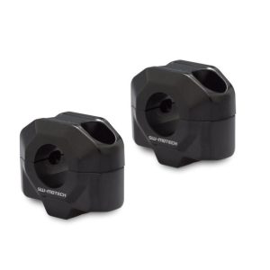 SW-Motech 20mm Handlebar Risers for 22mm Handlebars – Black