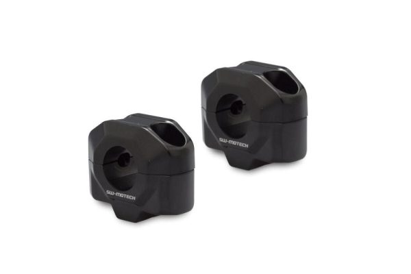 SW-Motech 20mm Handlebar Risers for 22mm Handlebars – Black