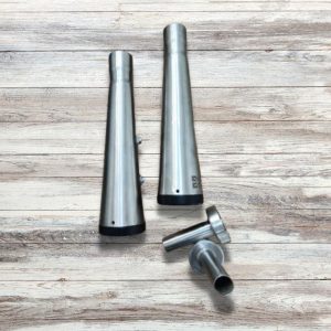 Adaptable Slip-On Silencer (Pair)- SLIM CANS-STEEL or BLACK FINISH For Royal Enfield Interceptor 650 / Continental GT 650 - SS Motocorp