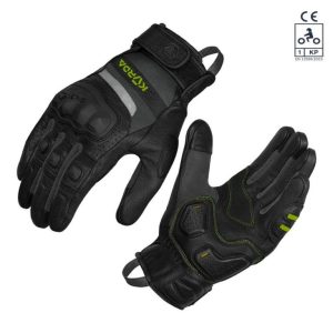 Korda Guard Semi Gauntlet Riding Gloves - Fluorescent Yellow