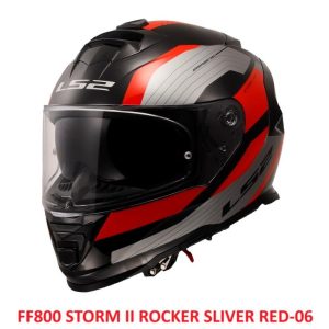 LS2 FF800 Storm Ii Rocker Sliver Red-06 - Helmet