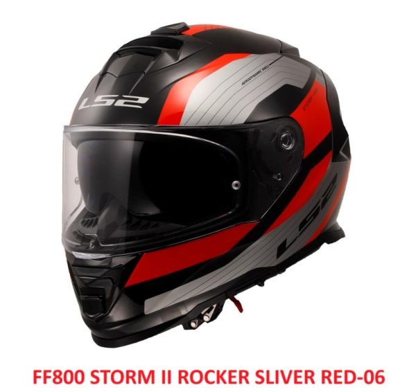 LS2 FF800 Storm Ii Rocker Sliver Red-06 - Helmet