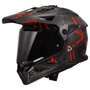 LS2 MX436 Pioneer II Crazy Gloss Black Red-06 - Helmet