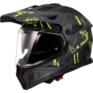 LS2 MX436 Pioneer Ii Crazy Matt Black H-v Yellow-06 - Helmet