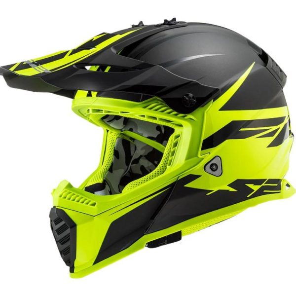 LS2 MX437 Fast Evo Roar Matt-gloss Black Hi-vis Yellow - Helmet