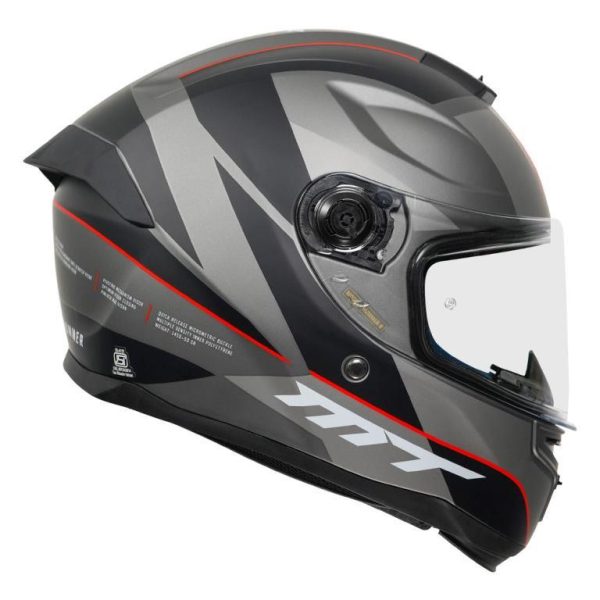 MT Hummer B AXN Helmet - Matt Fluorescent Red