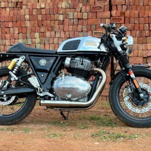 Royal Enfield-2 x 2 Full System Exhaust with SHORT CANS - Interceptor 650 / Continental GT650 - SS Motocorp