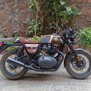 Royal Enfield- 2x2 Black Finish Full System Exhaust With Fat Cans - Interceptor 650