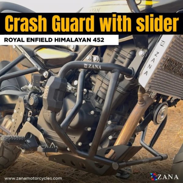 ZANA Crash Guard for Himalayan 450 (with Slider Puck Black Texture Mild Steel) Type-3 - ZI-8455