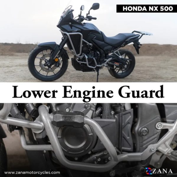 ZANA Lower Engine Guard For Honda NX500 / 500X( Silver Mild Steel) - ZI-8469