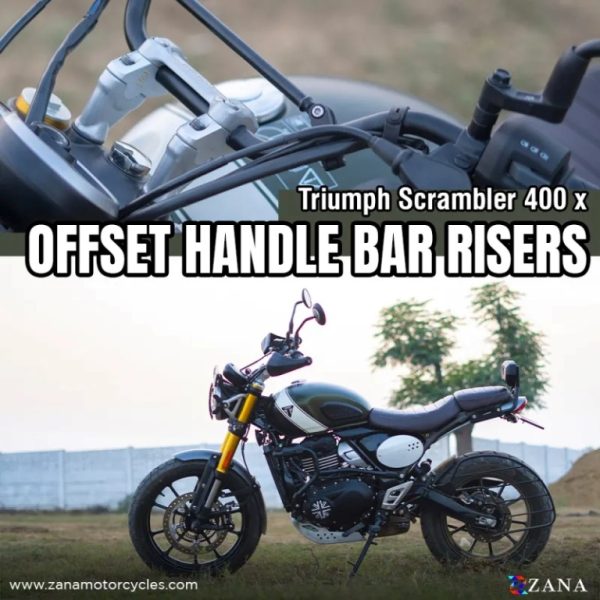 ZANA Offset Handle Bar Riser Silver For Triumph Scrambler 400 - ZI-8414