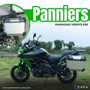 ZANA Panniers( 36 LTR ) Aluminium L-Flat Silver With Frame For Kawasaki Versys 650 (Coming Soon) - ZI-8498 LS