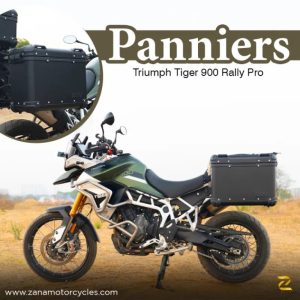 ZANA Panniers( 36 LTR )Aluminium R-Flat Black With Frame For Triumph Tiger 850/ 900 Rally Pro - ZI-70 RB