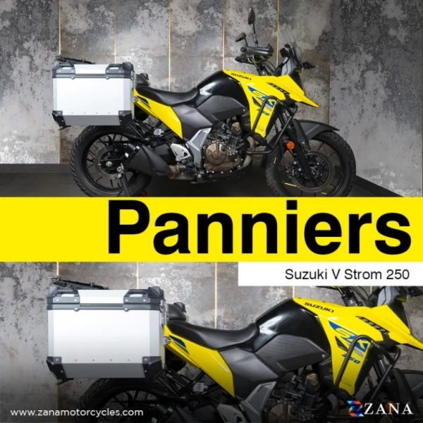 ZANA Panniers (36ltr )aluminium Silver With Frame For Suzuki V-strom 250 - ZI-8453 LS