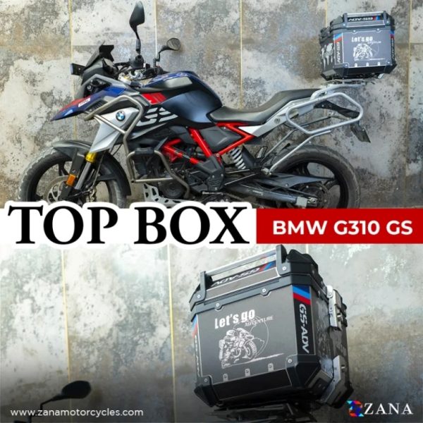 ZANA Top Box Aluminium (45 Ltr) L-flat Black For BMW 310 GS - ZI-TB-015