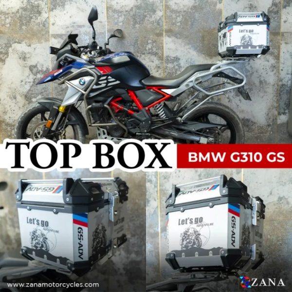 ZANA Top Box Aluminium (45 Ltr) L-flat Silver For BMW 310 GS - ZI-TB-016