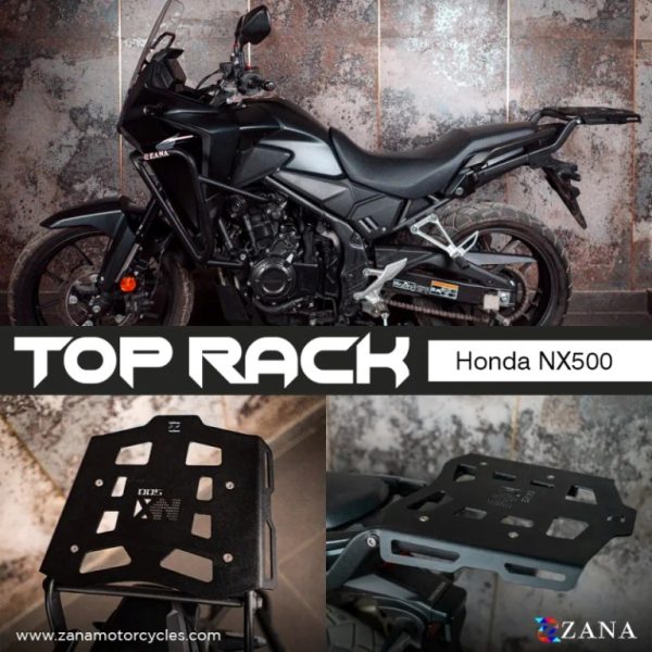 ZANA Top rack with Plate For Honda NX500 (MILD STEEL BLACK) - ZI-8471