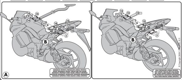 GIVI Fitting Kit for Sideracks for Kawasaki Ninja 1000 2011-2019 - 4100KIT