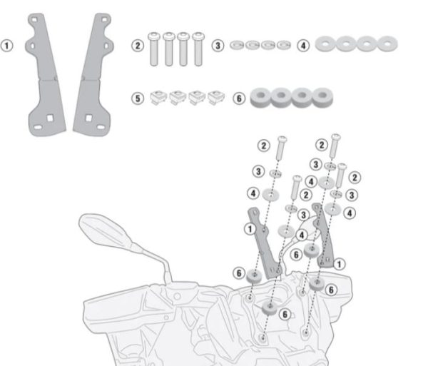 GIVI Specific Kit To Fit D5127S D5127ST AF5127 BMW F750 GS - D5129KIT