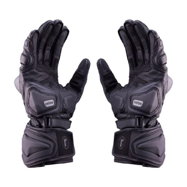 Reise Moto Rhodes Full Gauntlet Gloves - Black