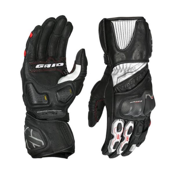 Viaterra Grid Mk3 – Full Gauntlet Riding Gloves - Red