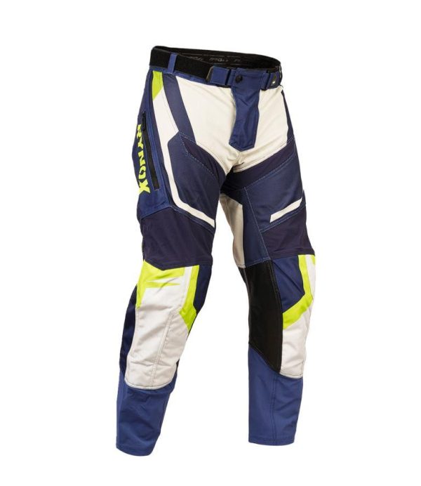 Rynox Dune Neo Offroad Pants - Blue Orange - Blue Hi-Viz Green