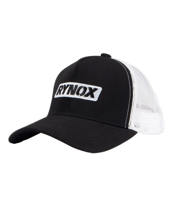 Rynox Wordmark Trucker Cap - Black White Mesh