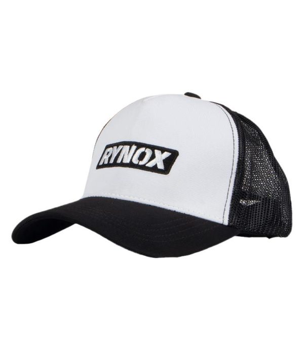 Rynox Wordmark Trucker Cap - White Black Mesh