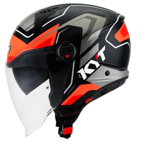 KYT City - D-City Overtech Black Orange Fluo - Helmet