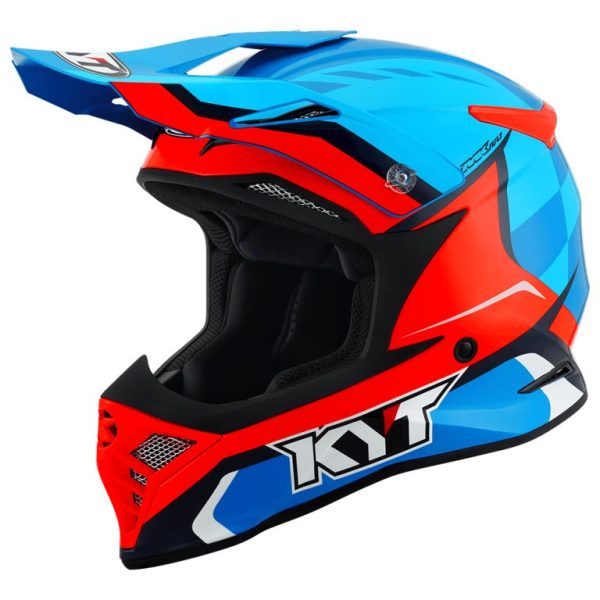 KYT Off Road - Skyhawk Glowing Blue-orange Fluo - Off Road Helmet