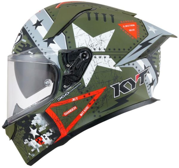 KYT Sport Touring - R2R PRO Assault Matt Green Army - Full Face Helmet