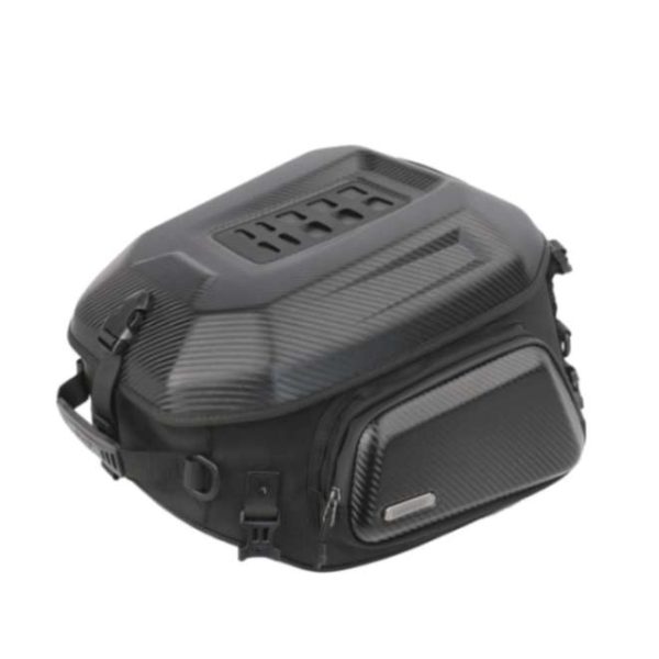 Rhinowalk Hard Shell Tail Bag for Expandable 23L-35L Motorcycle Saddle Tail Seat Bags for Motorbike Luggage Accessory (MT2335) - Carbon Black