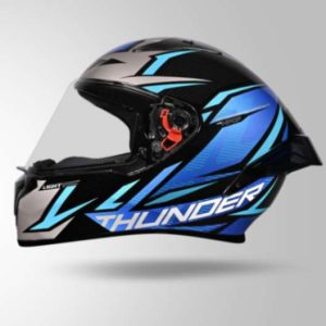 Studds Thunder D1 Lightvolt Decor Full Face Helmets - Black & Blue