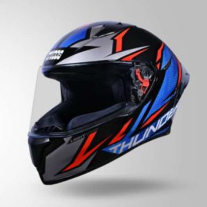 Studds Thunder D1 Lightvolt Decor Full Face Helmets - Black / Red & Blue