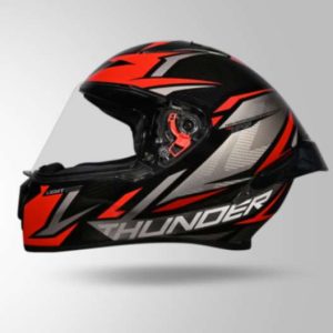 Studds Thunder D1 Lightvolt Decor Full Face Helmets - Black / Red & Grey