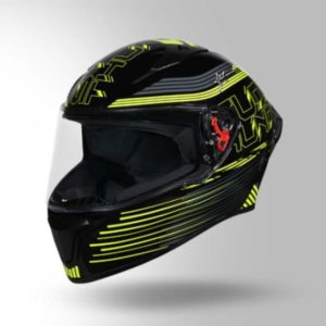 Studds Thunder D11 Decor Black & Fluorescent Yellow With Spoiler - Full Face Helmets