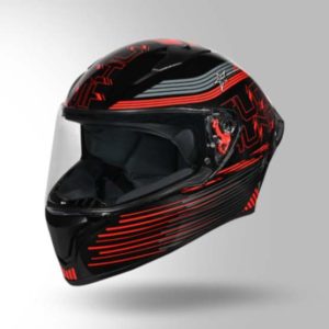 Studds Thunder D11 Decor Black & Red With Spoiler - Full Face Helmets